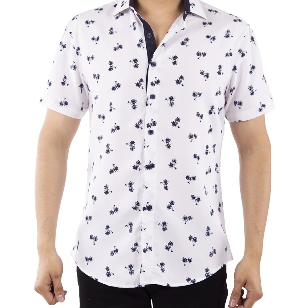 BC COLLECTION Itsy Bitsy Palms Cotton Shirt NWOTS Size Medium